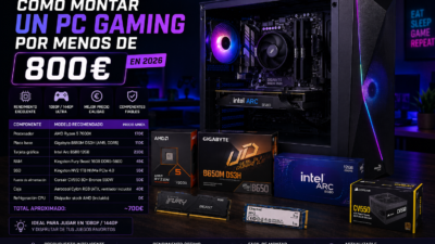 Montar PC gaming por menos de 800 euros en 2026